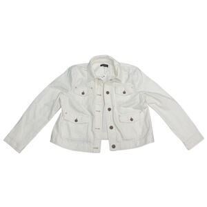 Talbots Studio Chore Button Jacket Ivory Size XL NWT 100% Cotton Casual Chic